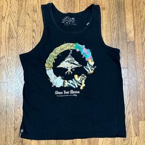 Black Graphic Tank Top